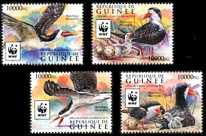 Гвинея, 2015, WWF, Птицы, 4 марки